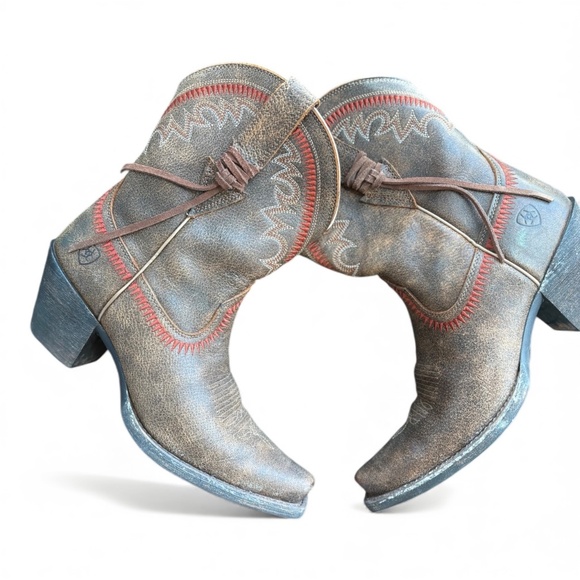 Ariat Copper-Brown Leather Western Boots – Size 7 (Early 2000s) - Picture 3 of 7